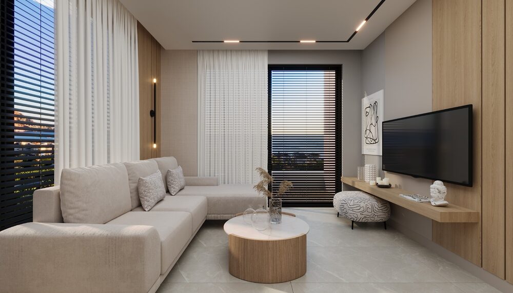 Trendy Cleopatra 1+1 – living room and balcony