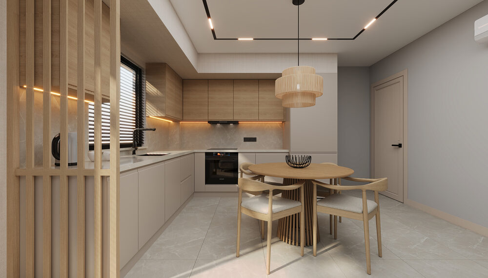 Trendy Cleopatra duplex – living room and kitchen