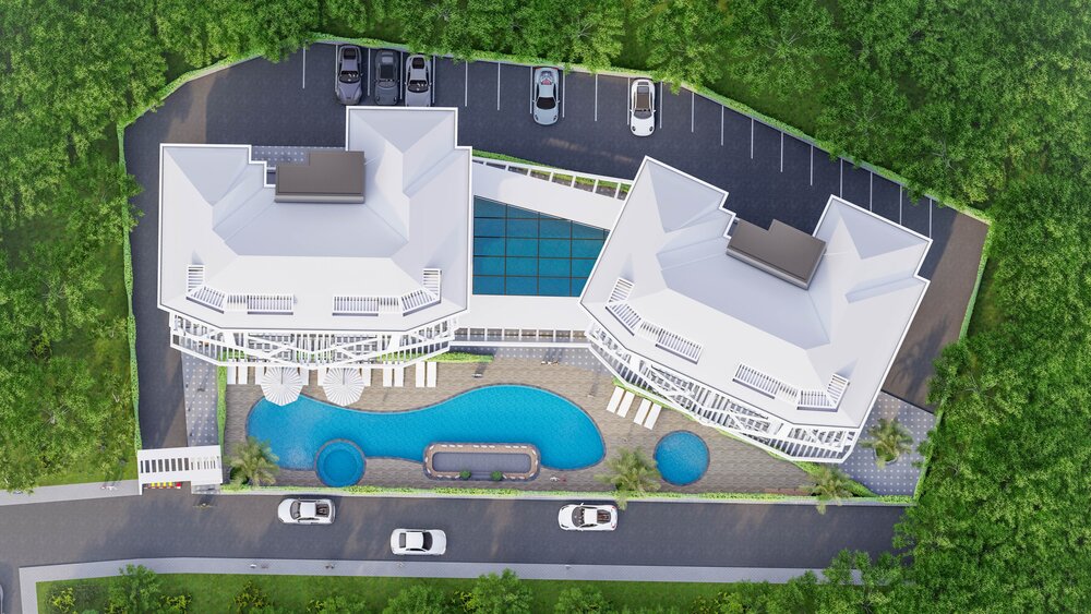Trendy Garden – pool area render