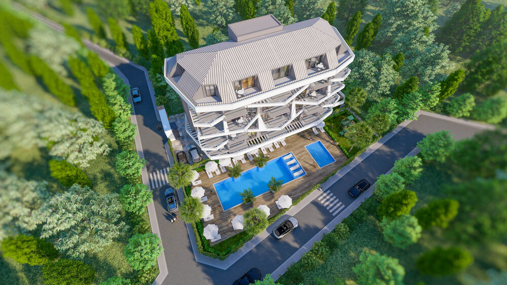 Trendy Suites – building render